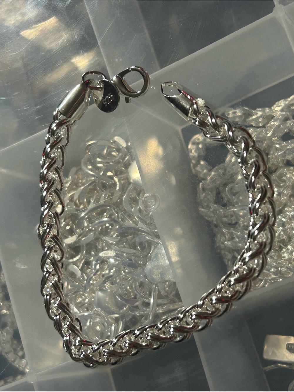 Sterling Silver Braided Rope Bracelet - Silver